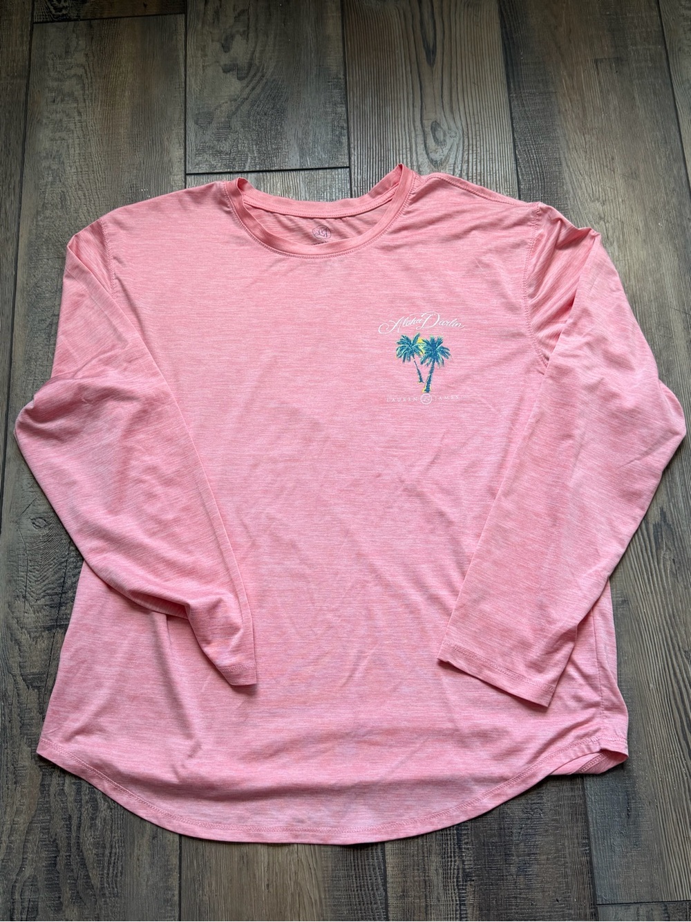 Lauren James Long-Sleeve Palm Tee in Light Pink